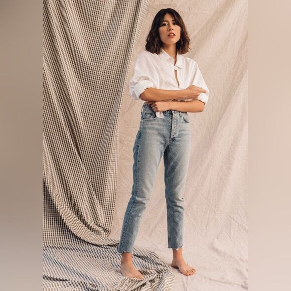 AGOLDE Riley High Rise Straight Crop in Zephyr 24 NWOT - Picture 5 of 16